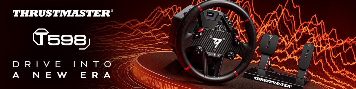 Thrustmaster T598, Direct Axial Drive Force Feedback Racing Wheel for PS5, PS4, PC - banner