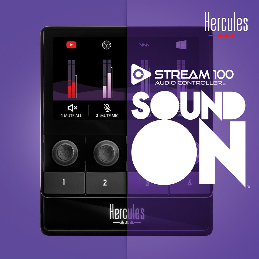 Contrôleur audio Hercules Stream 200 XLR avec carte son intégrée