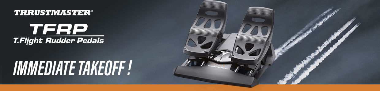 Thrustmaster TFRP T.Flight Rudder Pedals – Flightsim-Roer voor PS5, PS4, XBOX Series X|S, XBOX One, PC – S.M.A.R.T.-Technologie – Aluminium Schuifrails – Gedifferentieerd Remsysteem - banner