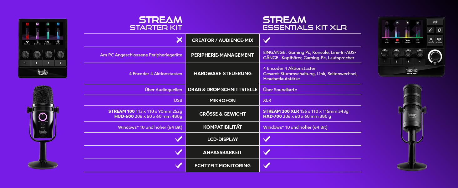 STREAM STARTER KIT COMPARISON DESKTOP