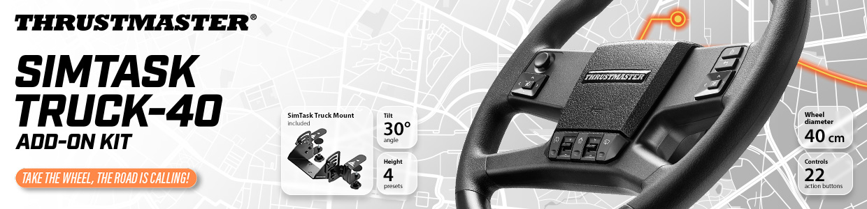 SimTask Truck-40 Add-On Kit - Volant & Support - PS5, PS4, XBOX, PC - banner