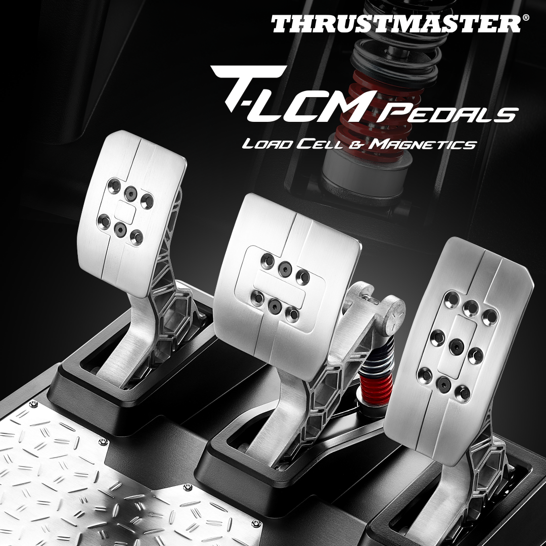 Pedal Gaming  Thurstmaster T-LCM Pedals, Tecnología magnética, Pedales  ajustables, 100% Metálicos, Gris