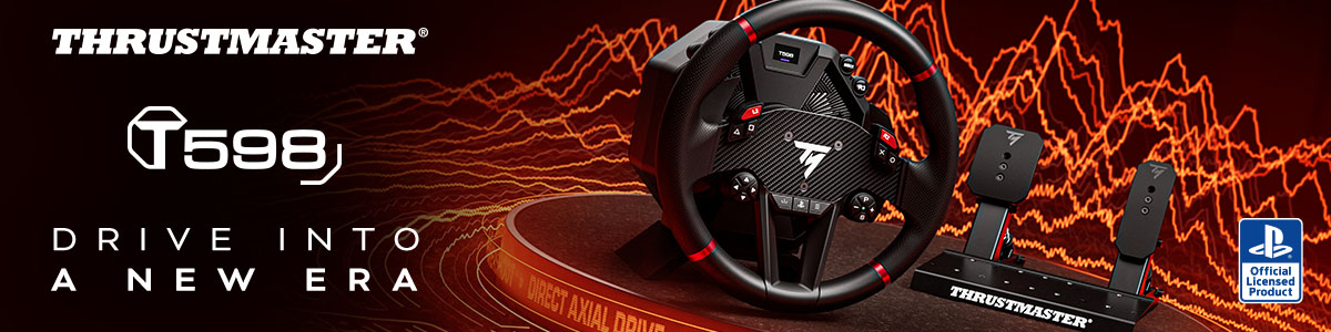T598 Direct Axial Drive Thrustmaster playstation banner art