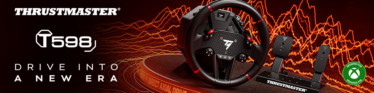 T598 Direct Axial Drive Thrustmaster xbox banner art